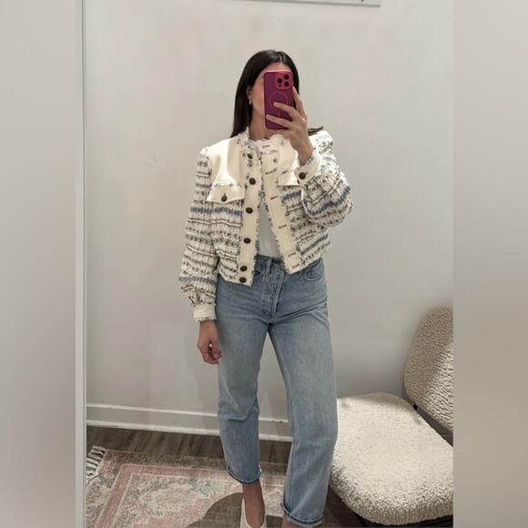 Veronica Beard Darren Tweed Jacket Ecru Multi 14 - Picture 8 of 10